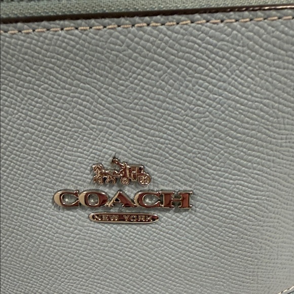 Coach Pale Blue Leather Tote with Silver Hardware - Picture 8 of 8